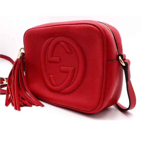 Authentic Gucci Red Soho Leather GG Tassel Crossbody Bag - Picture 3 of 16